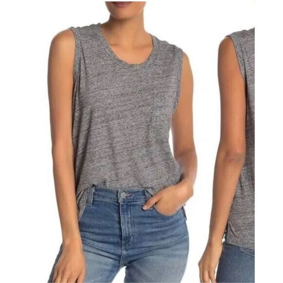 Madewell Tops - Madewell Whisper Crewneck Tank Heather Gray Sleeveless Top Relaxed Women’s L NEW